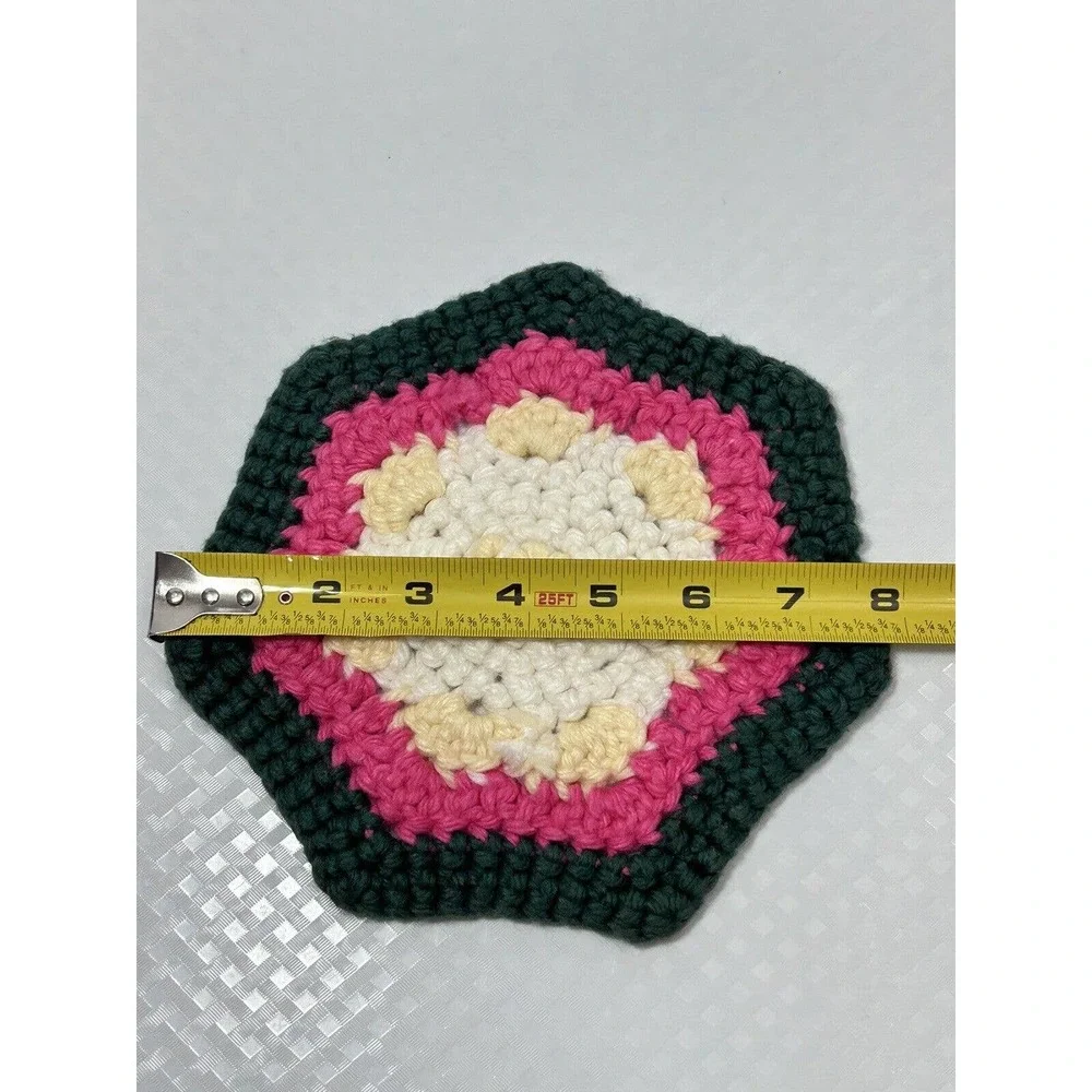 Set of Three Granny Hexagon Crochet Pot‎ Holders